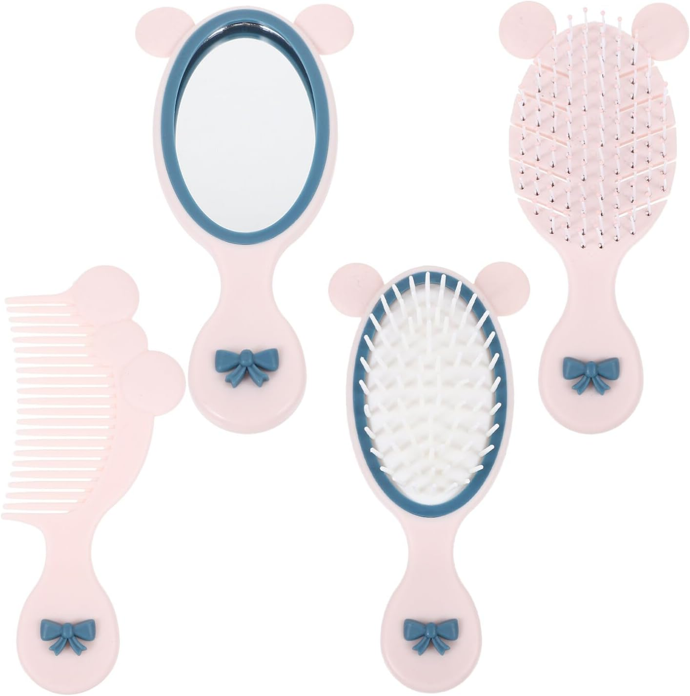 FRCOLOR Toddler Hair Brush Set Comb Styling Brush Mirror Handheld Perfect Hair Care for Girls image number 1