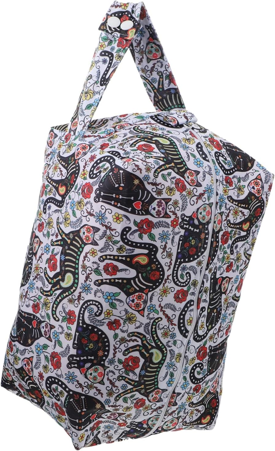 Waterproof Baby Diaper Storage Bag Reusable Nursery Pouch for Travel and Daycare Zippered Pocket, Leak-Proof Wet Dry Organizer for Infant Diapers