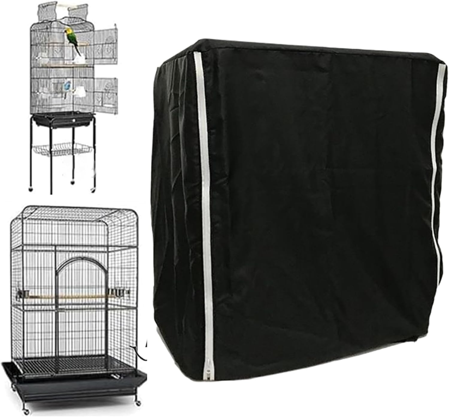 Bird Cage Cover, Windproof Light-Proof Sleep Large Blackout Cover, Pet Bird Parrot Cage Guard, for Canary Parakeet Lovebirds Budgies Finches image number 4