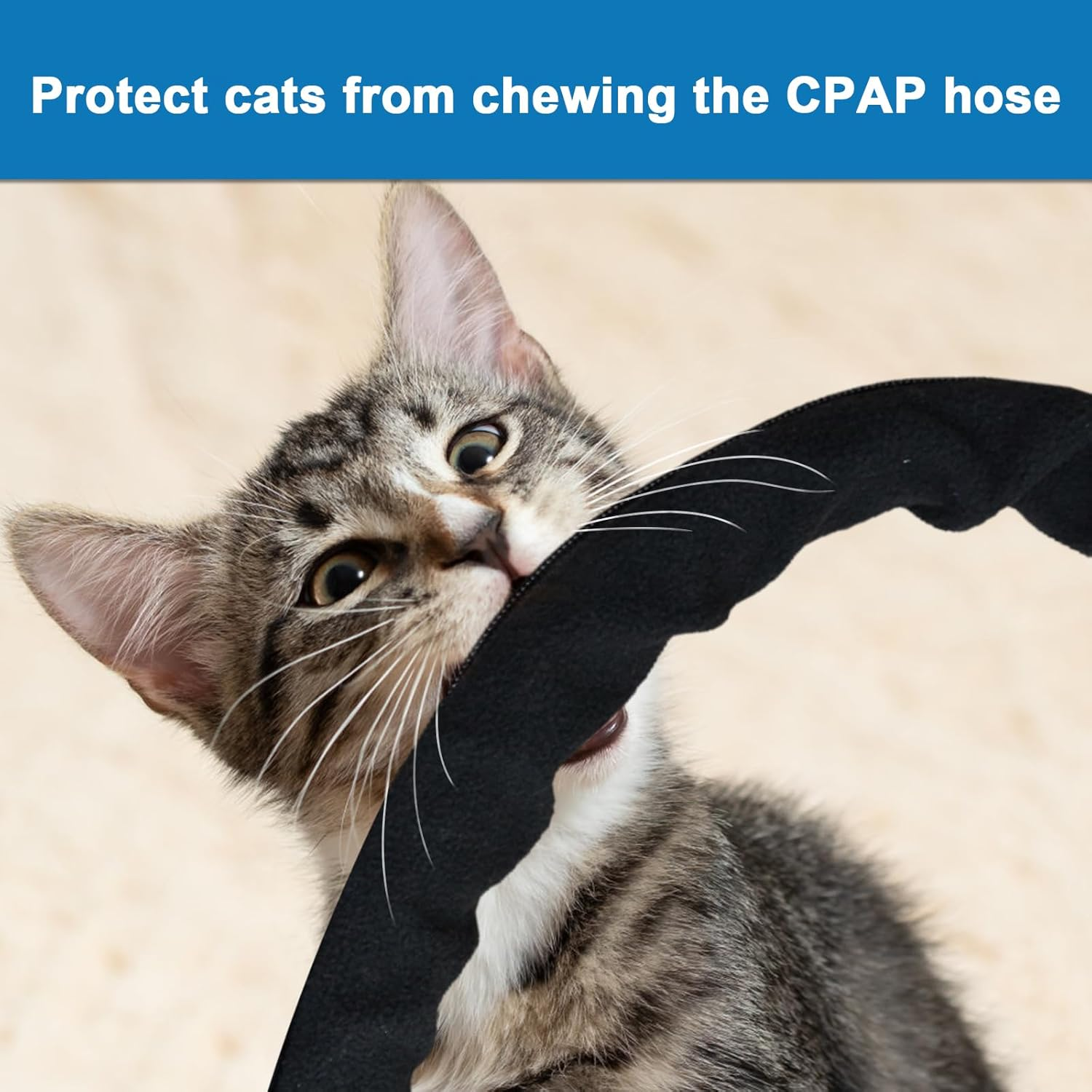 CPAP Hose Cover 6Ft 4In Fit Resmed Climatelineair Climateline Max Heated Tubing APAP Bipap Full-Length Zippered Tube Soft Wrap CPAP Supplies Away from Cats image number 4