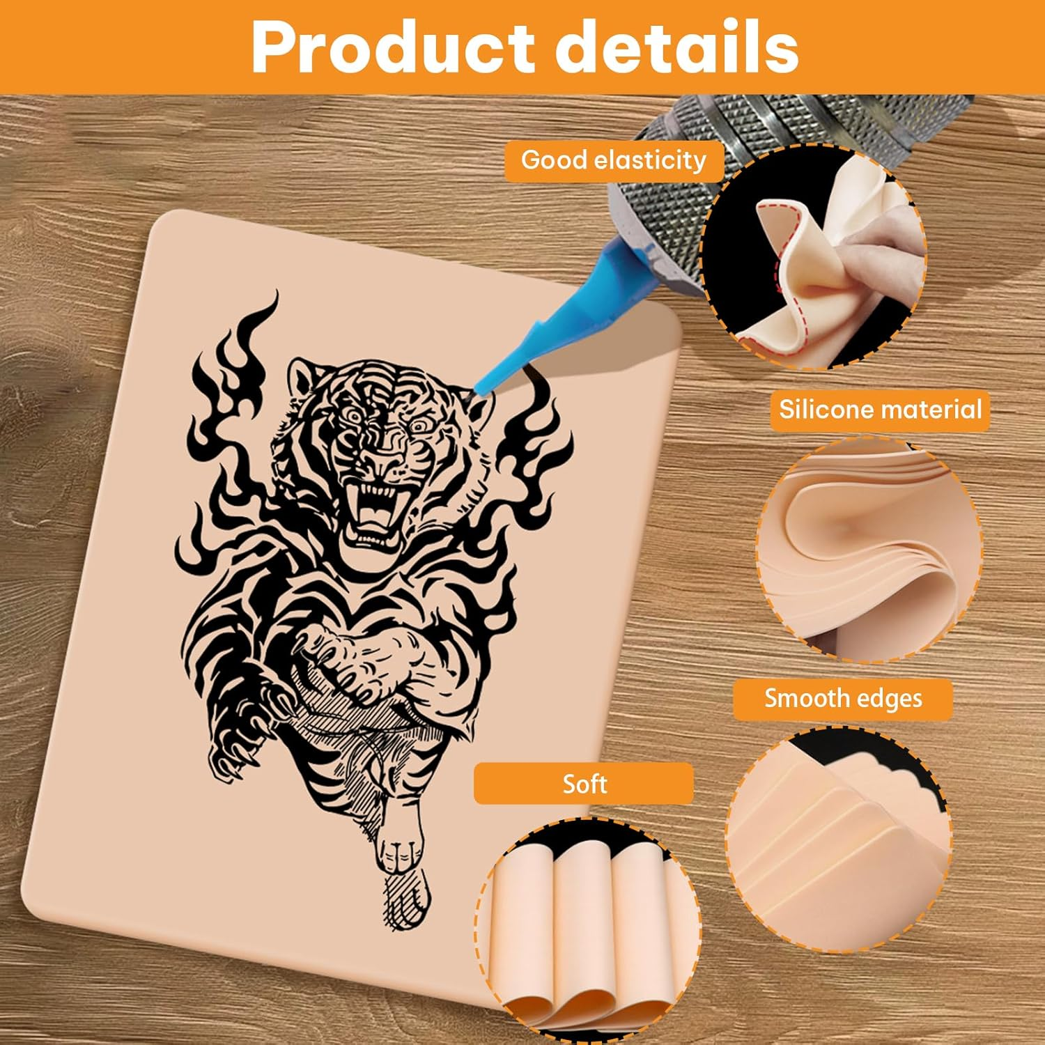 Fkereg 10 Pack Fake Skin Tattoo, 3Mm Tattoo Practice Skin 15X20 Cm, Thick Double Sides Real Feeling Soft Silicone Skins Sheet, Eyebrow Lip Tattooing Supplies for Beginners & Experienced Artist image number 1