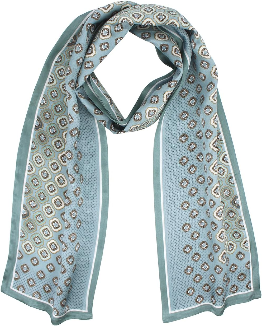 ANDANTINO 100% Silk Scarf for Women 59&rdquo;*6.3&rdquo; Long Shawls for Headscarf and Neck- Oblong Hair Wraps with Gift Packed