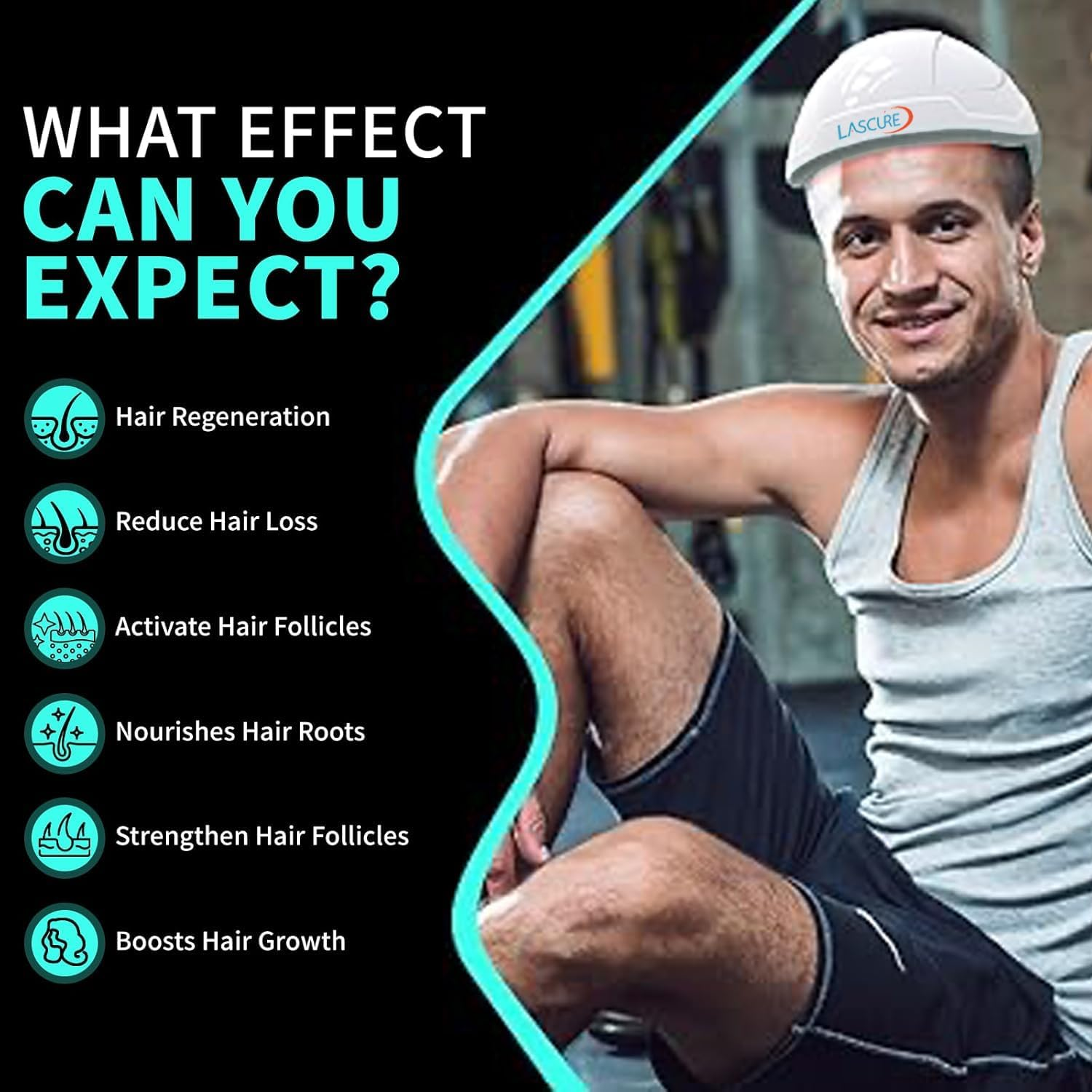 Laser Cap for Hair Regrowth for Men and Women - Wireless Laser Hair Cap Therapy Device, Hair Loss Treatments for Men and Women with Androgenic Alopecia, Light Therapy Hat - Hair Growth Products (WHITE) image number 4