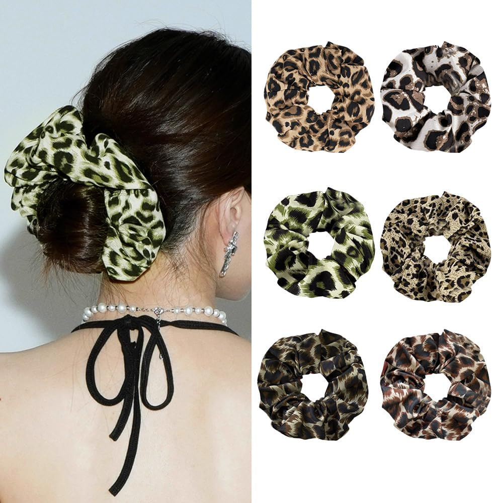 XFSRG Leopard Hair Bobbles Women'S Hair Accessories Scrunchies Ponytail for Everyday and Party image number 3