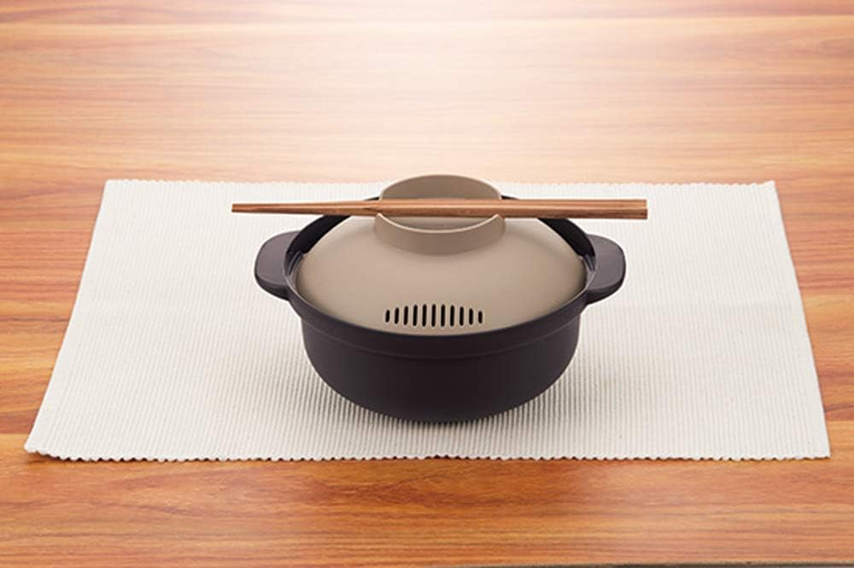 MI Creations KB-700 Microwave Cooking Pot, Brown, 3.1 Gal (1.5 L), Made in Japan image number 3