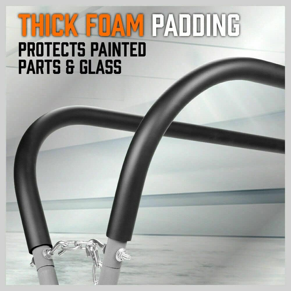 HORUSDY Automotive Panel Stand, Folding Fender Stand, 225Kg Capacity, Adjustable Hight 43-86Cm, Powder-Coated Tubular Steel, Rubber Feet, for Garages, Repair Shops, and DIY image number 4