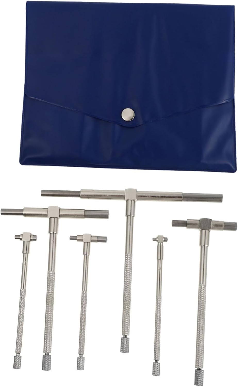 CHILDWEET 6Pcs Stainless Steel Telescopic Bore Gauge Set 8-150Mm High Precision Hole Gauge Kit Pouch for Accurate Internal Diameter Measurement