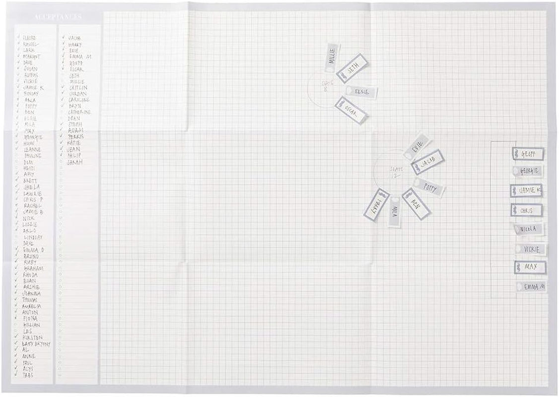 Busy B Wedding Seating Planner with Guest Stickers and Table Planners, Blue, One Size image number 4