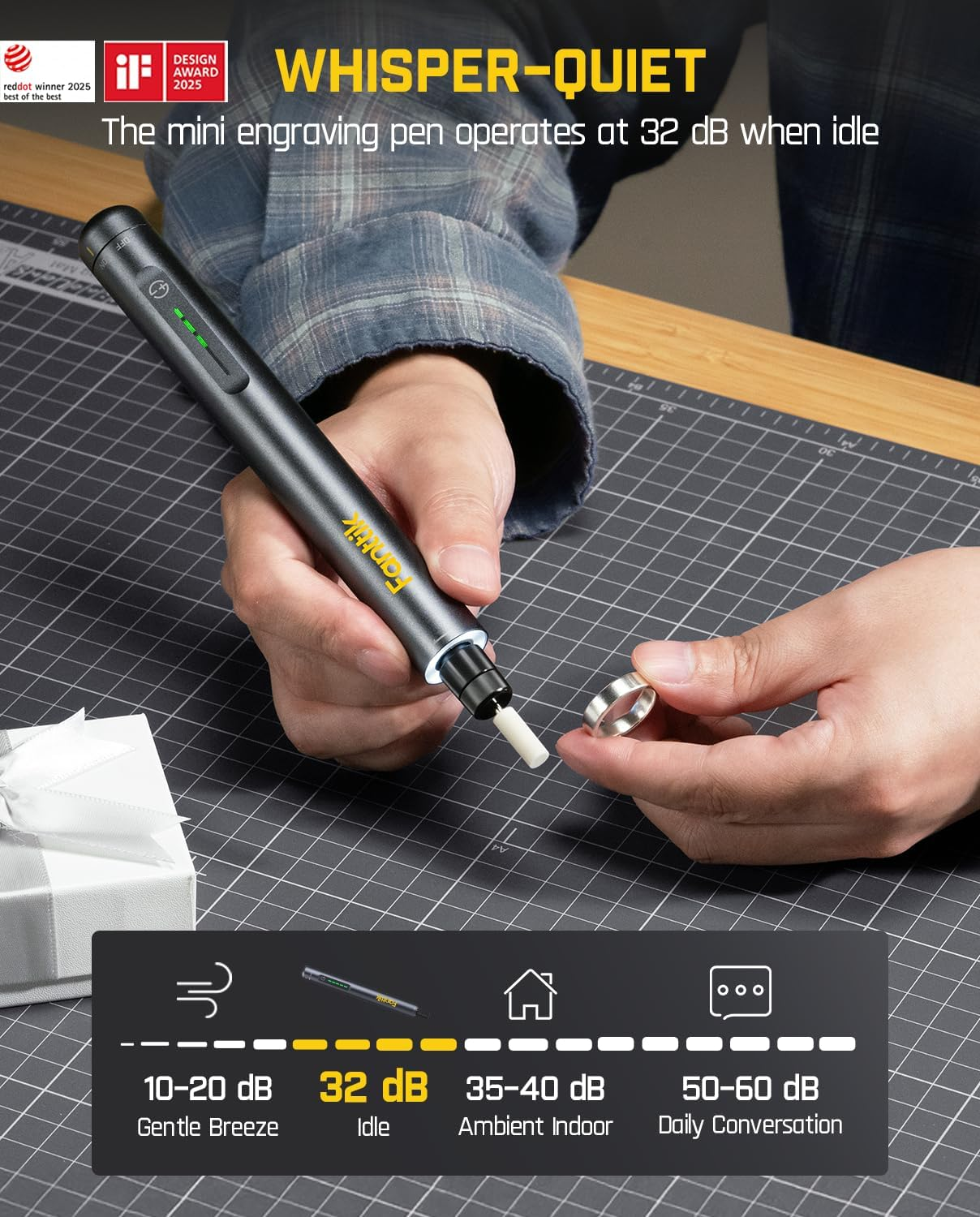 Fanttik F2 Master Mini Cordless Rotary Tool Kit 4V, Neopulse Motor, 5 Variable Speed, 25000 RPM, Revostor Hub, 35 Accessories, Power Tool for Sanding, Polishing, Drilling, Carving, DIY Crafts image number 3