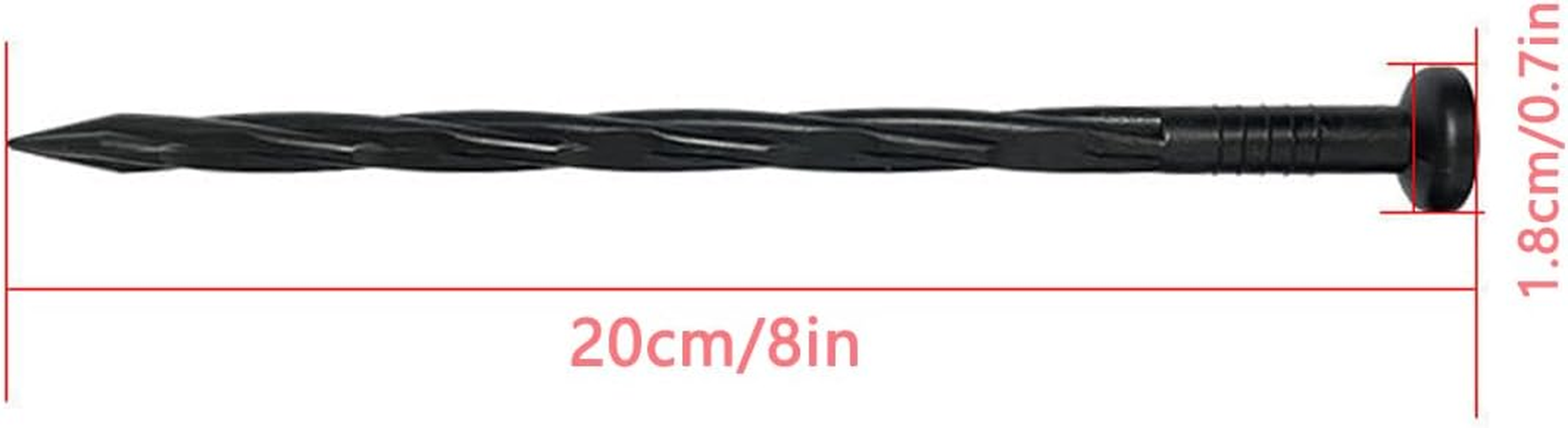 50-Pack 8-Inch Plastic Spiral Nylon Landscape Anchoring Spikes for Paver Edging, Weed Barrier, Artificial Turf & More image number 1