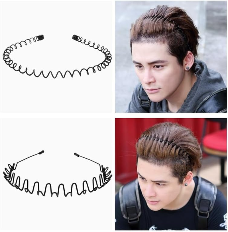 Aoozleny 6Pcs Unisex Wavy Headband Metal Hair Hoop Ordinary Headwear Hair Accessories Spring Headband for Men Women'S Hair image number 6