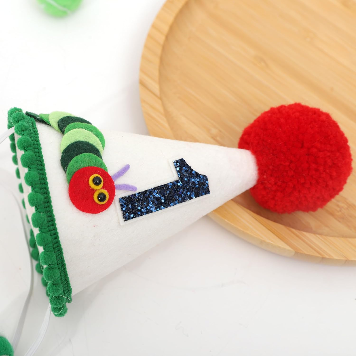 Agkvw Hungry Caterpillar 1St Birthday Hat - Hungry Hungry Caterpillar Party Decoration, First Birthday Crown for Boys, Cake Smash Crown, Green