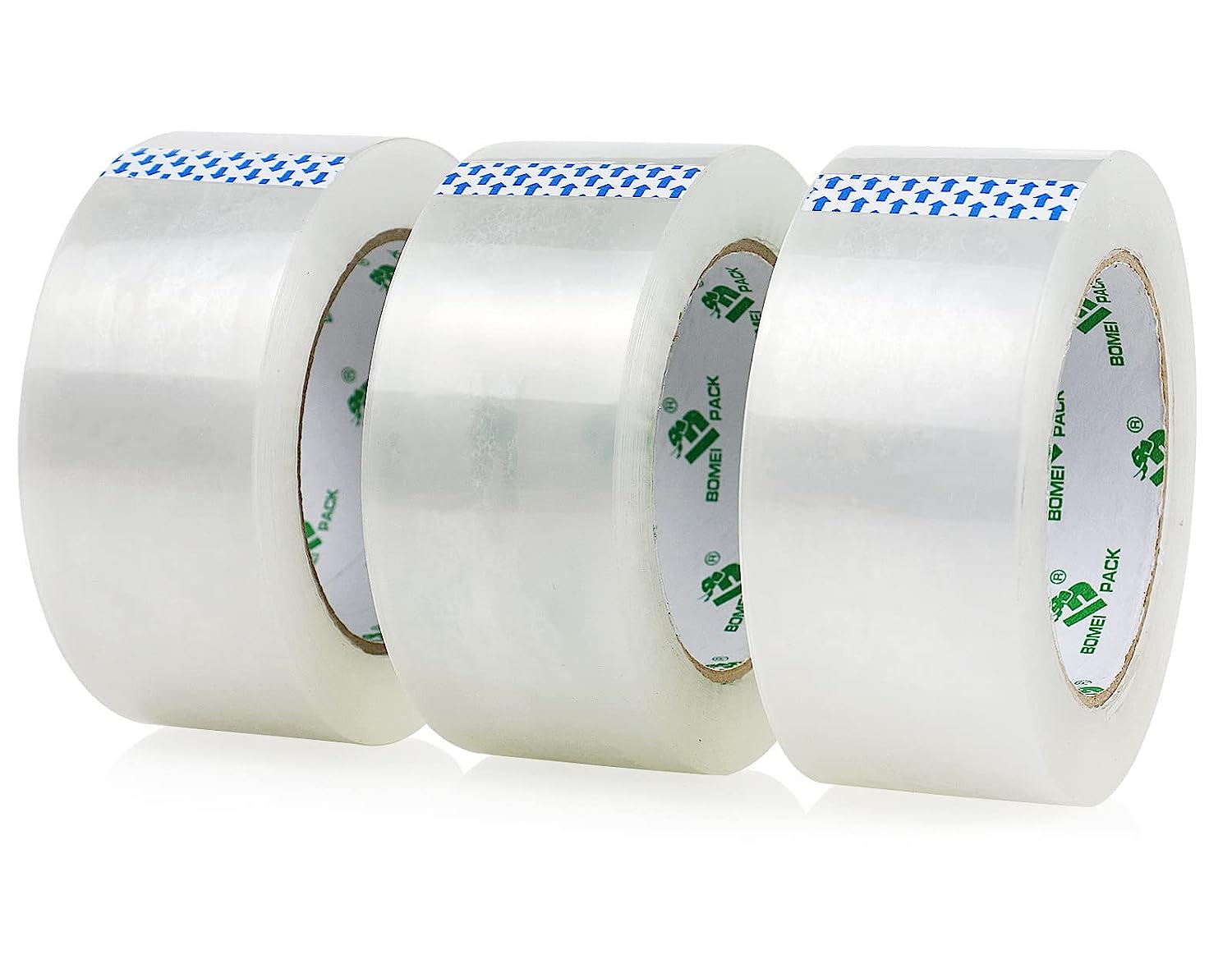 BOMEI PACK Clear Packing Tape, Heavy Duty Packaging Tape for Moving Shipping Sealing and Storage,1.96Mil Thick, 3 Rolls 1.88 Inch X 100M,Total 300M image number 2