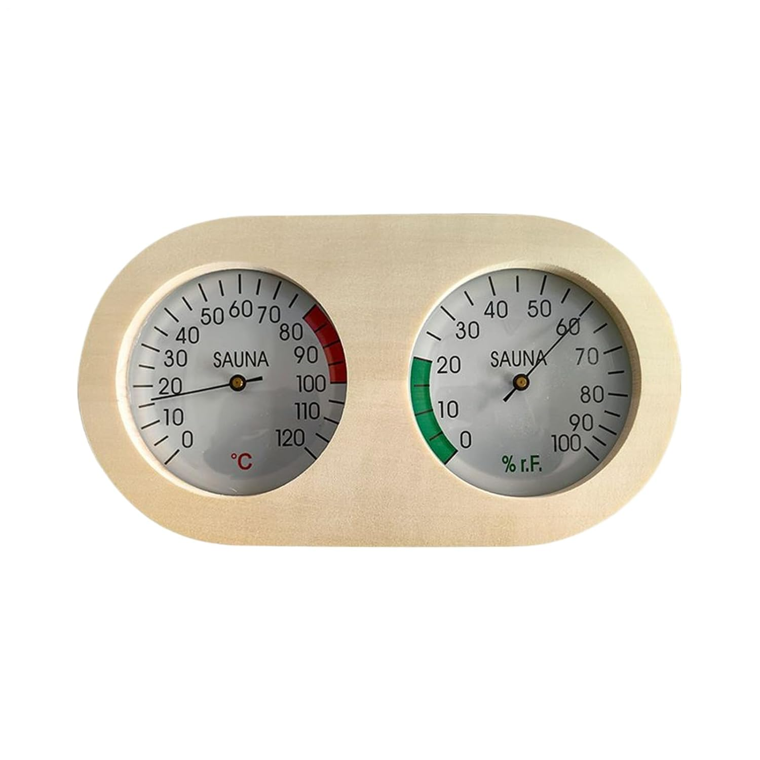 Temperature Humidity Monitor - Sauna Temperature Humidity Gauge,Portable Wood Gauge Easy to Read for Living Room Porch Basement Kitchen Patio Nursery Home House Bedroom Bathroom Garden Room Garage image number 1