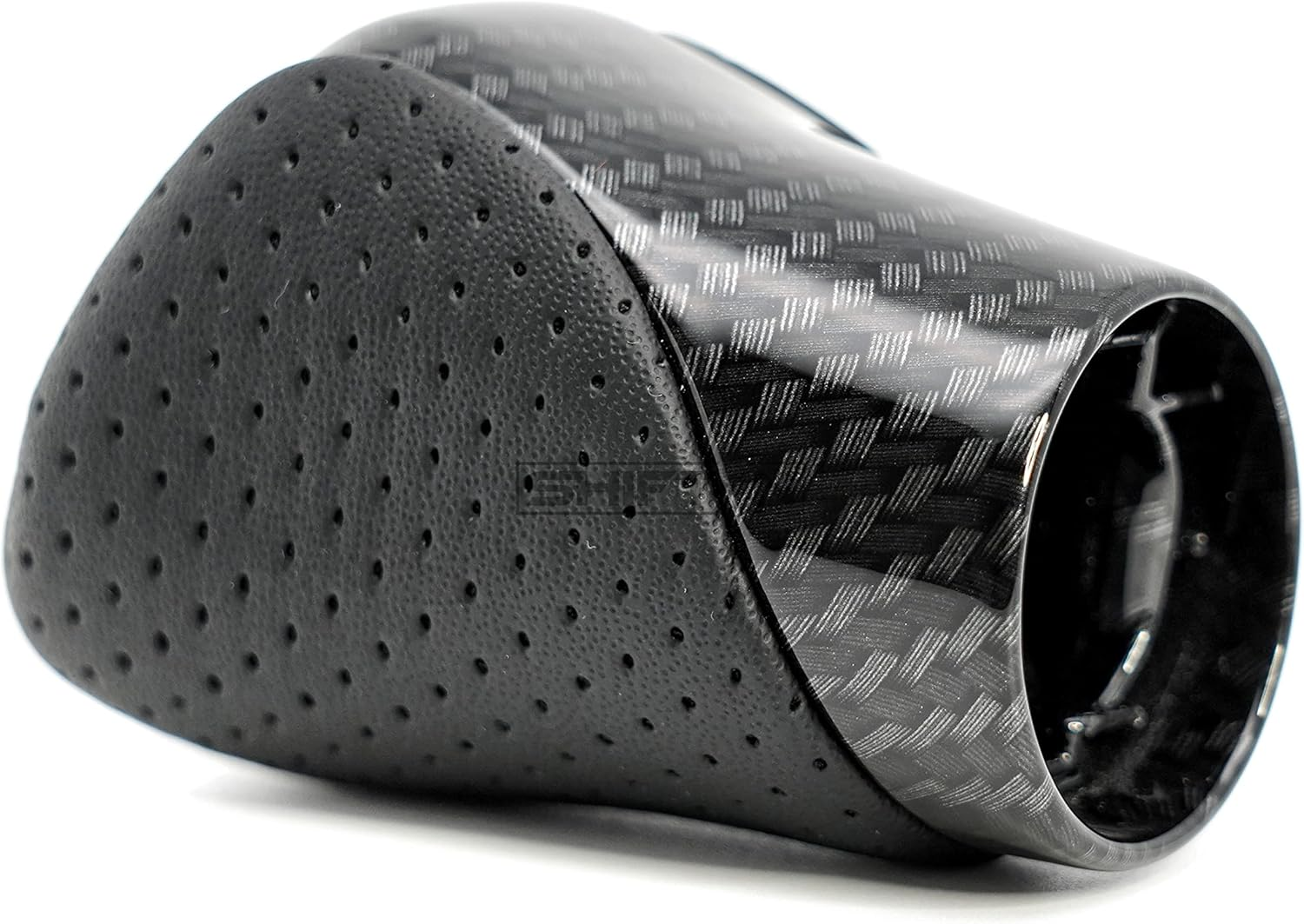 Gear Shift Knob Shifter for Lexus ES GS GX Is NX RC RX 200T 300 350 3450H 450Hl 350L (Punched Black Leather/Carbon Pattern)