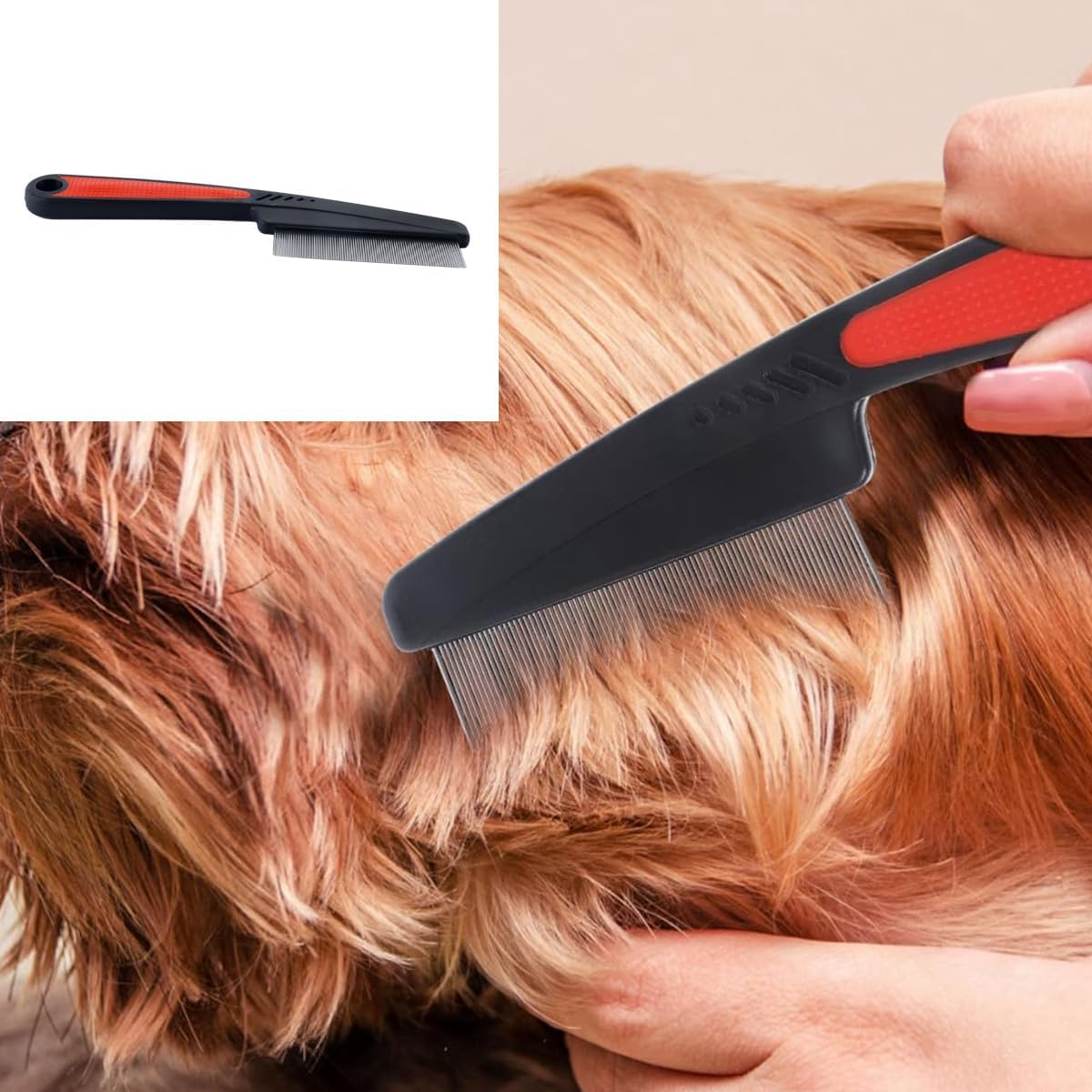 Orivin 2 Pieces Multifunctional Stainless Steel Hair Combs with Fine Teeth - Dandruff Removal Dog Face Brush Grooming Tool for Women Men image number 2