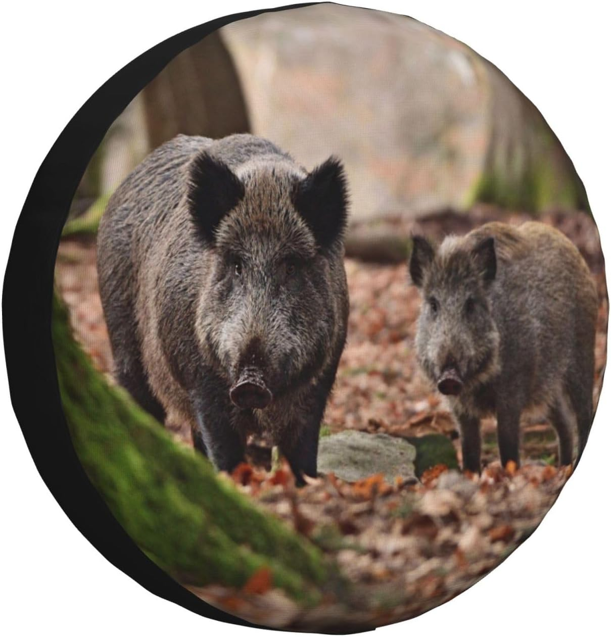 Universal Replacement Spare Wheel Cover Wild Boar Pig Family Waterproof Spare Wheel Cover Dustproof Tyre for Trailer, Motorhome, SUV, Off-Road Vehicle Wheel 15 Inch image number 3