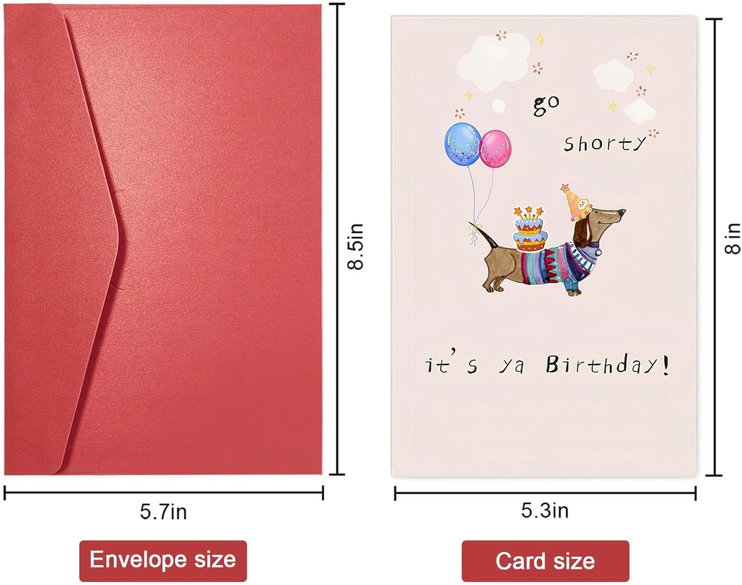AIQIUQIU Funny Birthday Card Sausage Dog, Funny Card for Men or Women, Perfect Happy Birthday Gifts for Him, Her, Brother Sister & Best Friend- Blank Inside image number 4