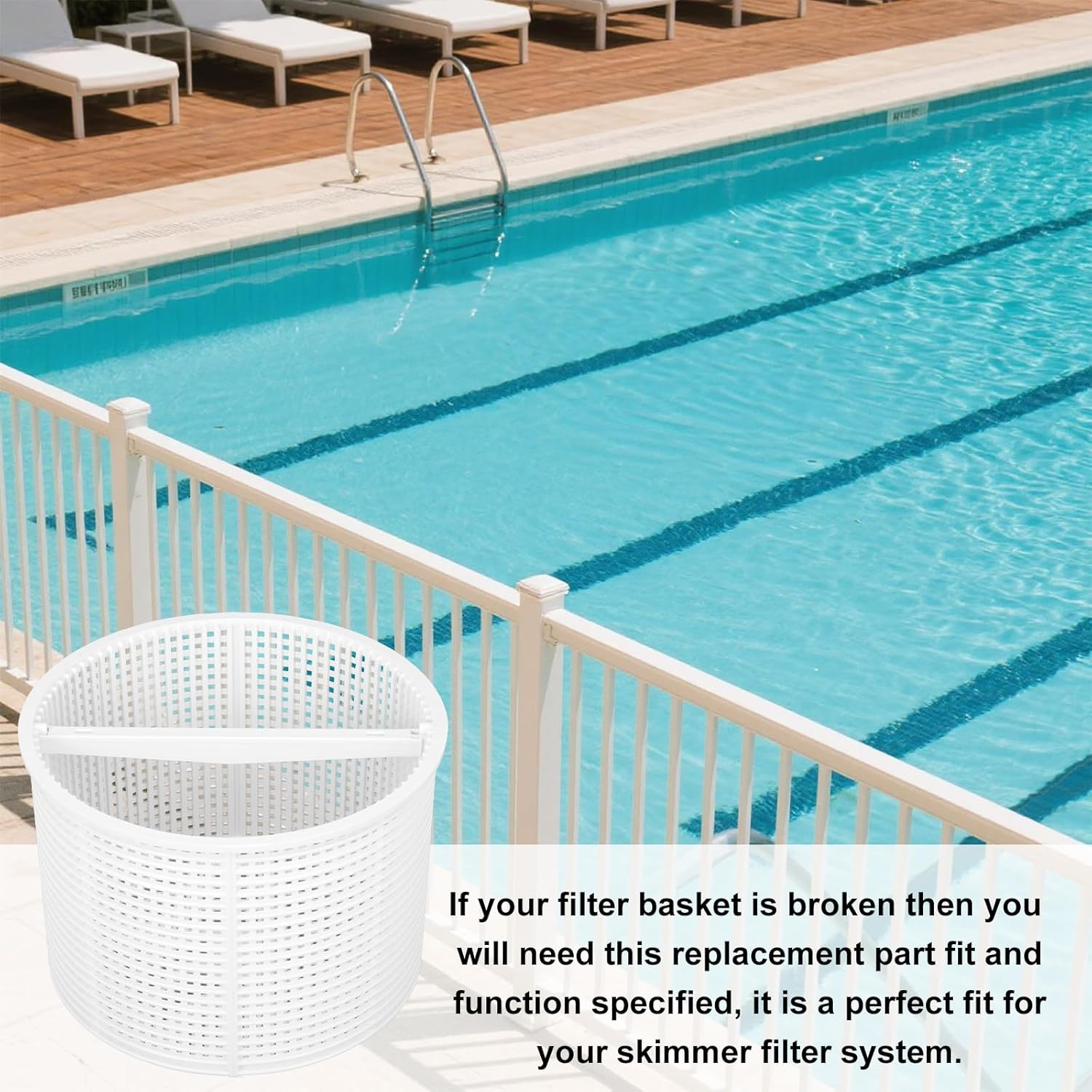 Pool Skimmer Basket Replacement, Swimming Pool Strainer Filter Basket Skimmer Accessories Compatible with Hayward SPX1082CA Fits Models SP1082 SP1083 SP1084 SP1085 SP1086 B-152 (White) image number 5