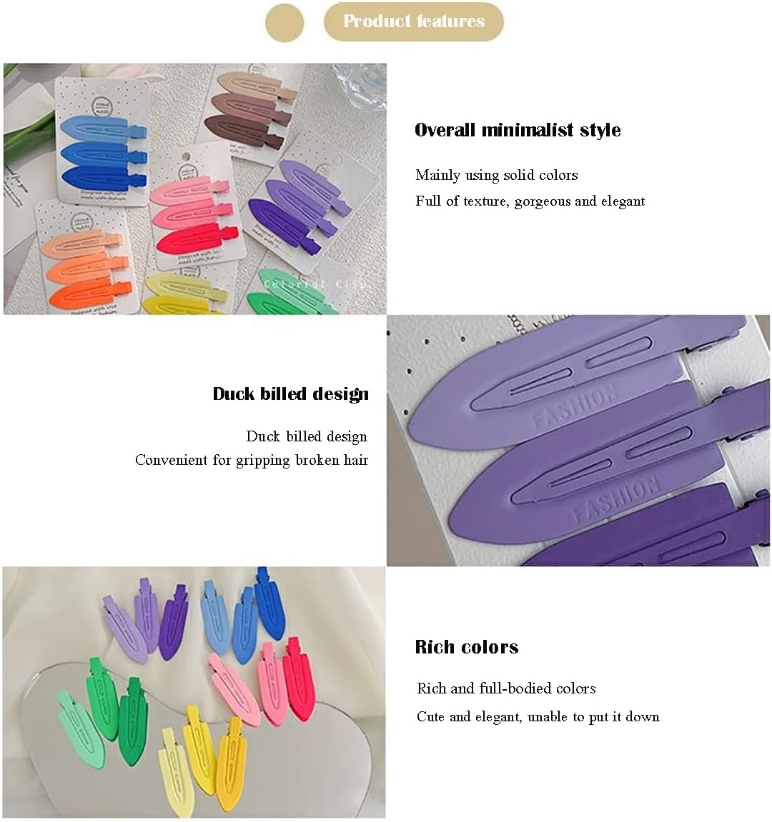 12 Pieces Macaron Colour Seamless Hair Clip Make Hair Jewellery Styling Hairdressing Supplies Hair Accessories Hair Pin Curl Clips image number 2