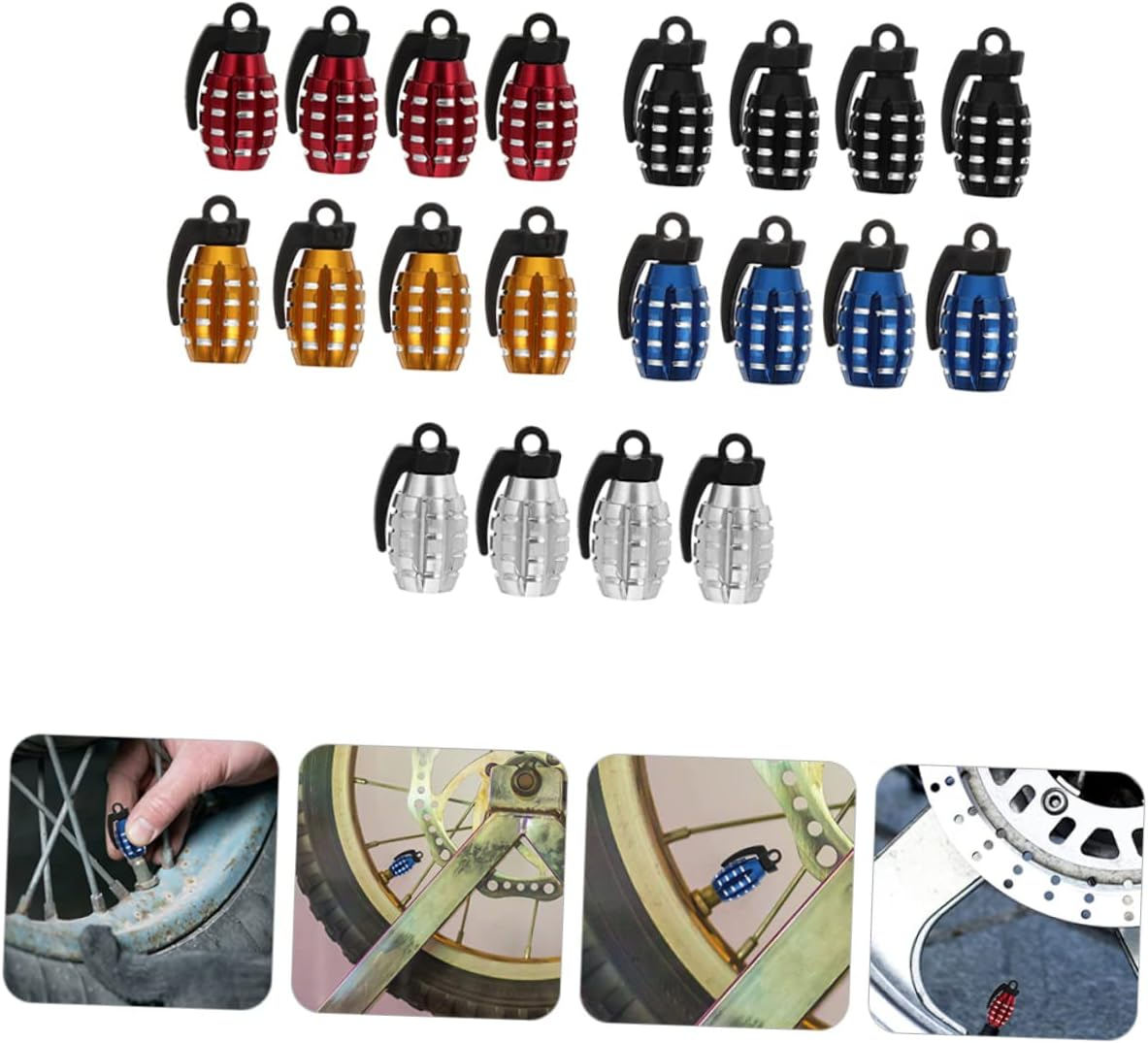 PLAFOPE Car Valves Stem Caps 20Pcs Universal Design Prevent Leakage Tire Caps for Cars Trucks Motorcycles Bicycles image number 3