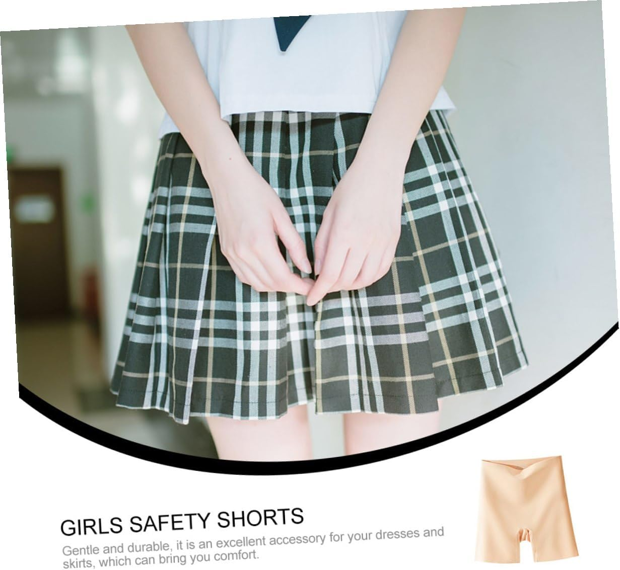 Healeved High Waist Seamless Safety Pants Women Underskirt Shorts Tummy Control Slimming Short Leggings Skin Tone L Large Breathable Lightweight for Daily Wear Khaki image number 3