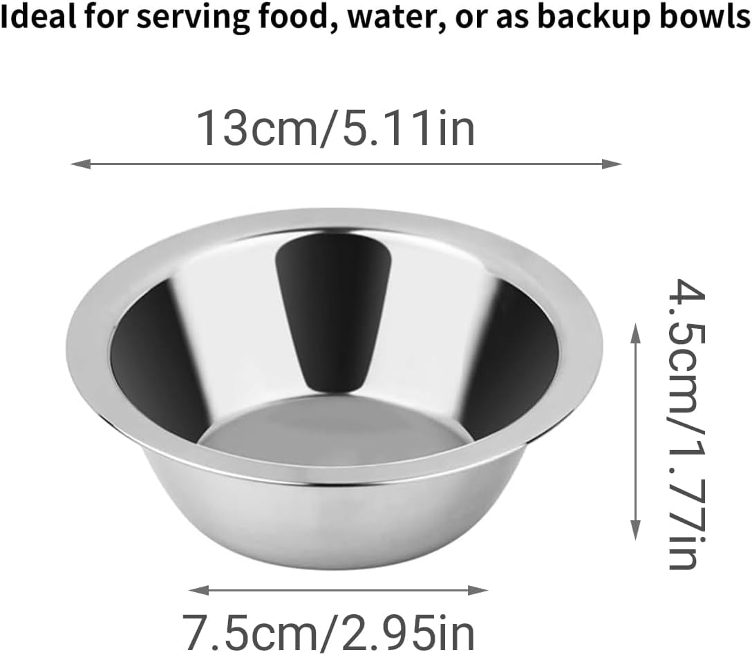 AIMALL Hanging Stainless Steel Pet Bowl for Cats and Dogs, Versatile Feeder with Cage Attachment, 5.11In Diameter, Ideal for Food and Water image number 3