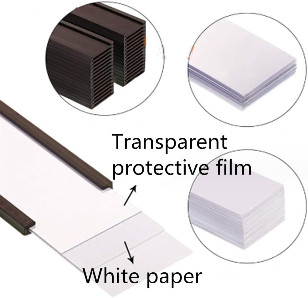 Loopunk 30 Pcs Magnetic Label Holder with Transparent Plastic Protective Film for Metal Shelves, Magnetic Labels and Labels (7.6 X 2.5). image number 3