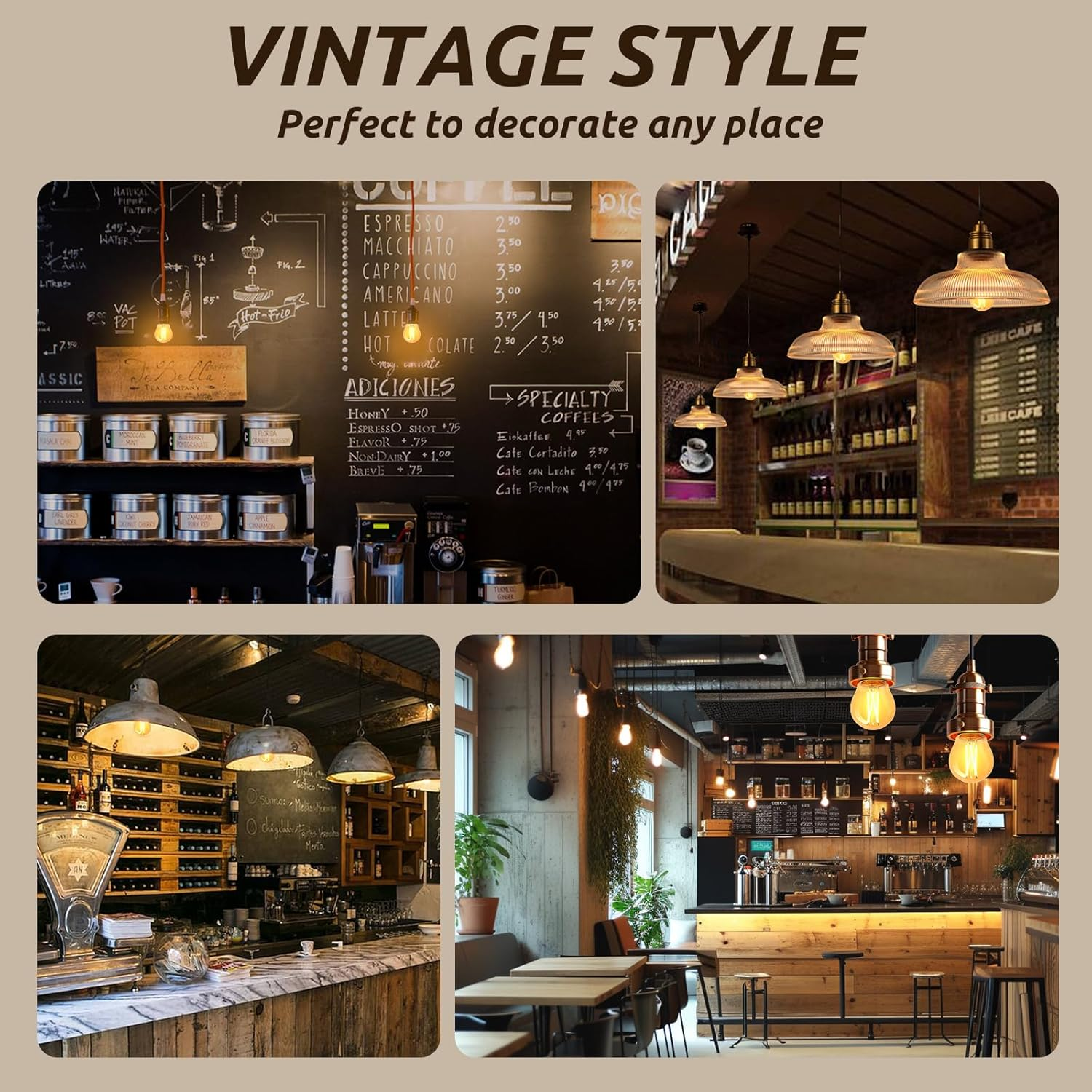 Bonlux 4W Light Bulb G45 Dimmable Golf Ball LED Filament Bulb 40W Incandescent Bulbs Replacement, Amber Glass Cover Classic Vintage Edison Bulb AC220-240V Flicker Free, Pack of 4 image number 1