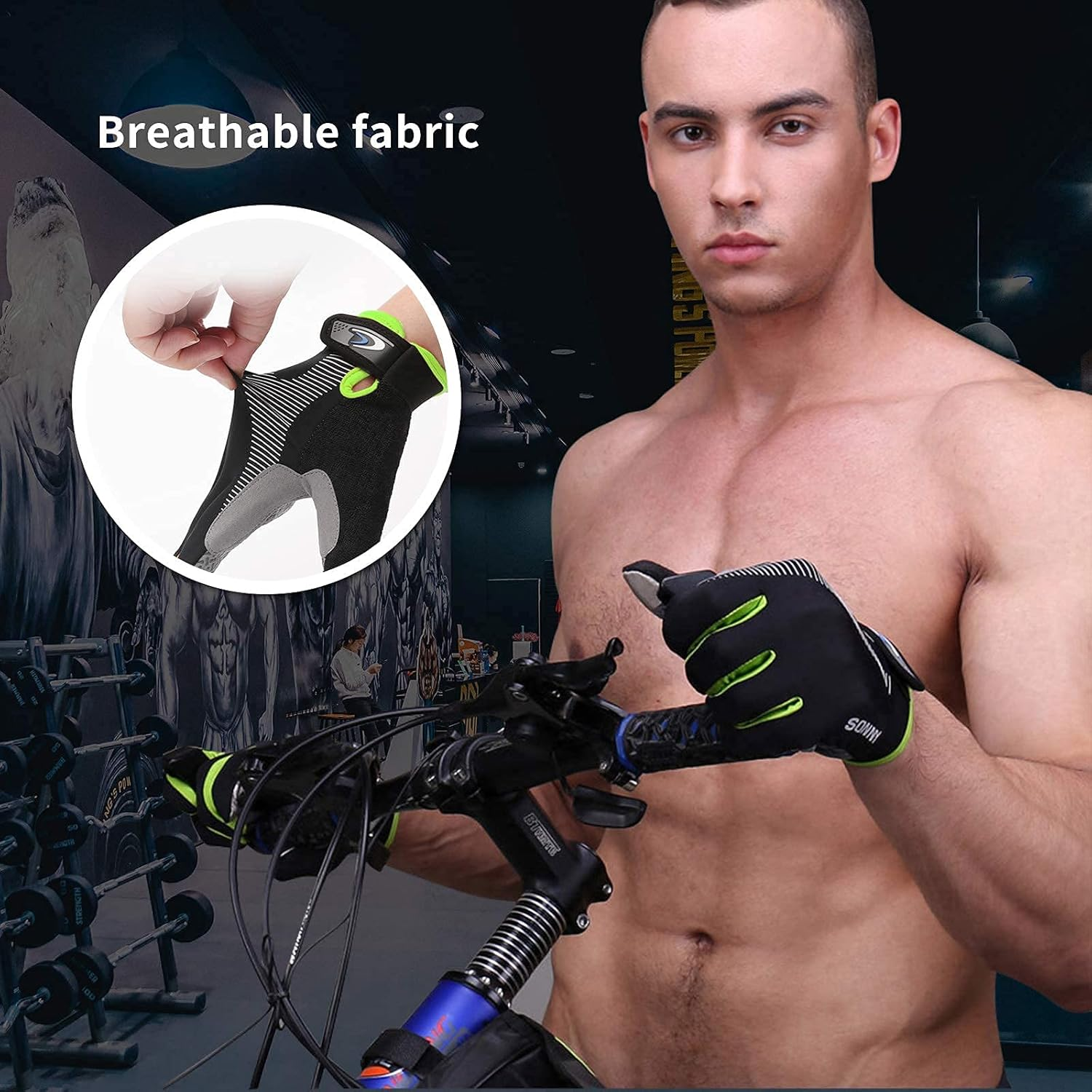 Grip Workout Gloves, Full Finger Workout Gloves，Gym Gloves for Weightlifting, Kettlebell, Pull-Ups, Row, Cross Training, Wods, Yoga and Gymnastics Gloves for Men and Women-No Calluses image number 5