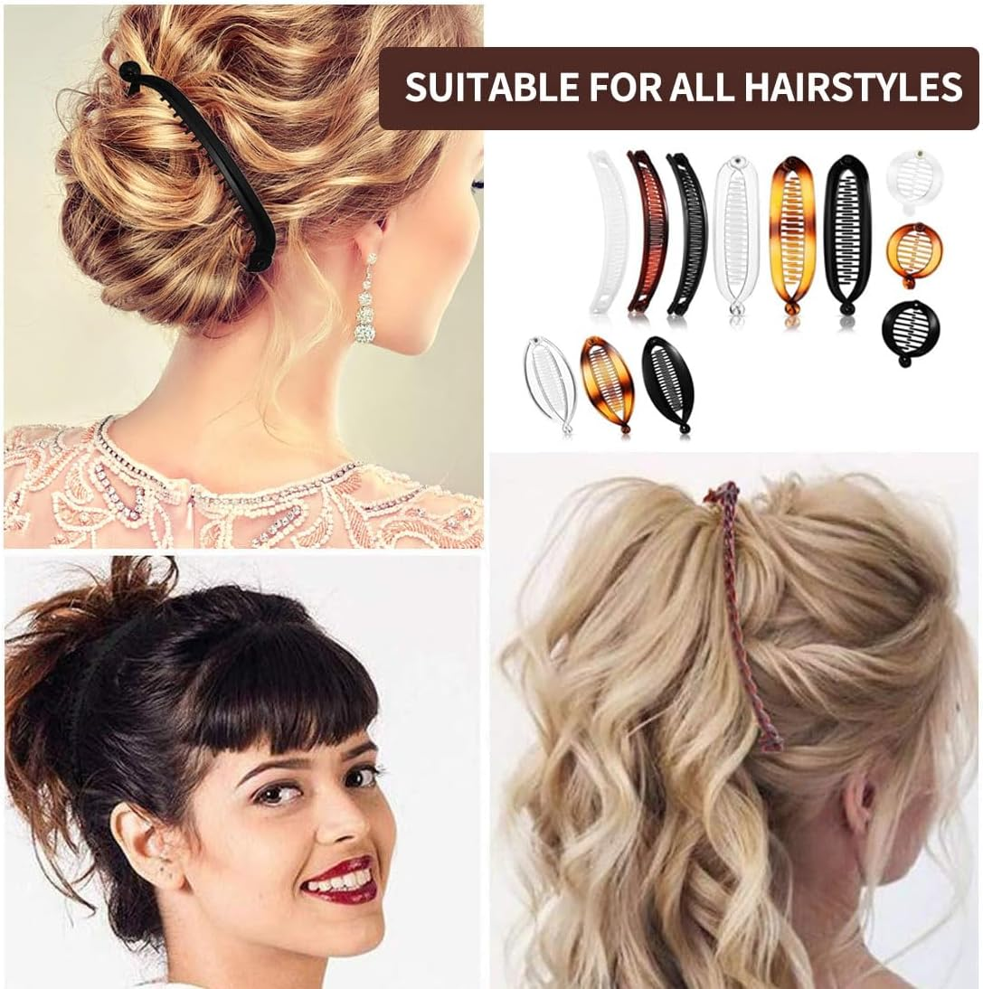 SCJJZ Hair Clips, Hair Clips, Banana Clip Set, Non-Slip Hair Twister, Lazy Hair Comb (Pack of 11) image number 2