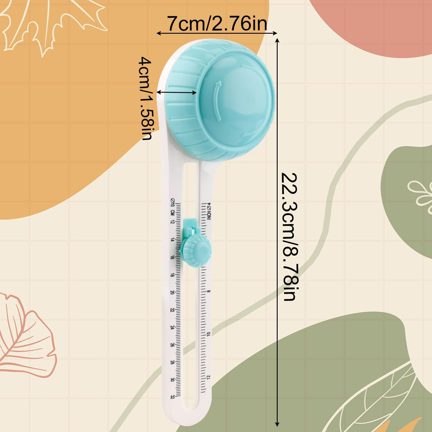 Circle Cutter, Circle Cutter Tool for Paper Practical Circle Cutter Crafting with 2Pcs Cutter Accessory Replacement round Cutter Craft for Paper, Scrapbook (Green)