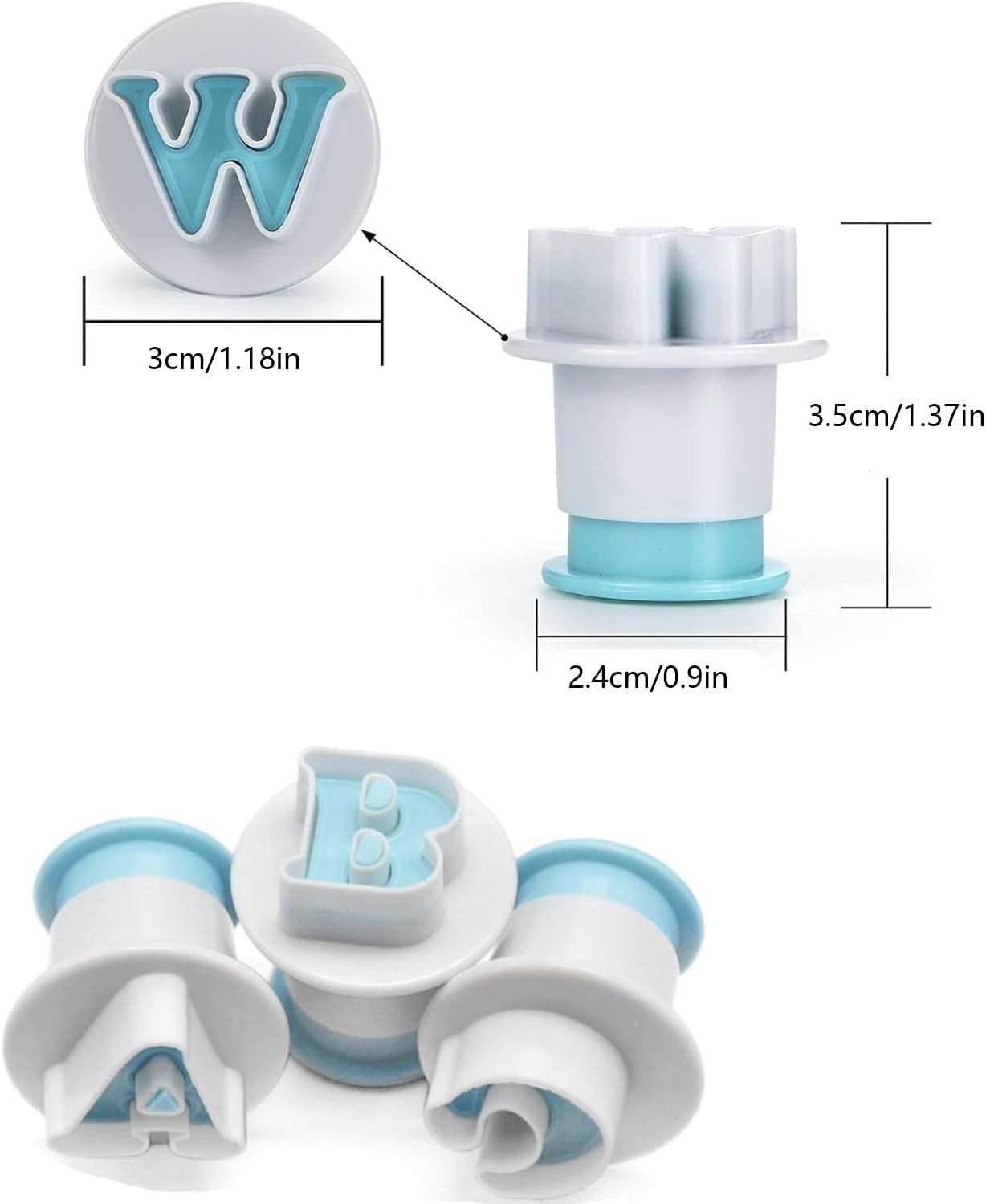 Hysgscwd 26 Alphabet Fondant Cake Mold, Cake Biscuit Mold, Plastic Letter Mold, Cookie Stamp Impress, Embosser Cutter, Letter Icing Cake Cutter Mould, Uppercase Letter Shape DIY Biscuit Letter Cutters image number 4