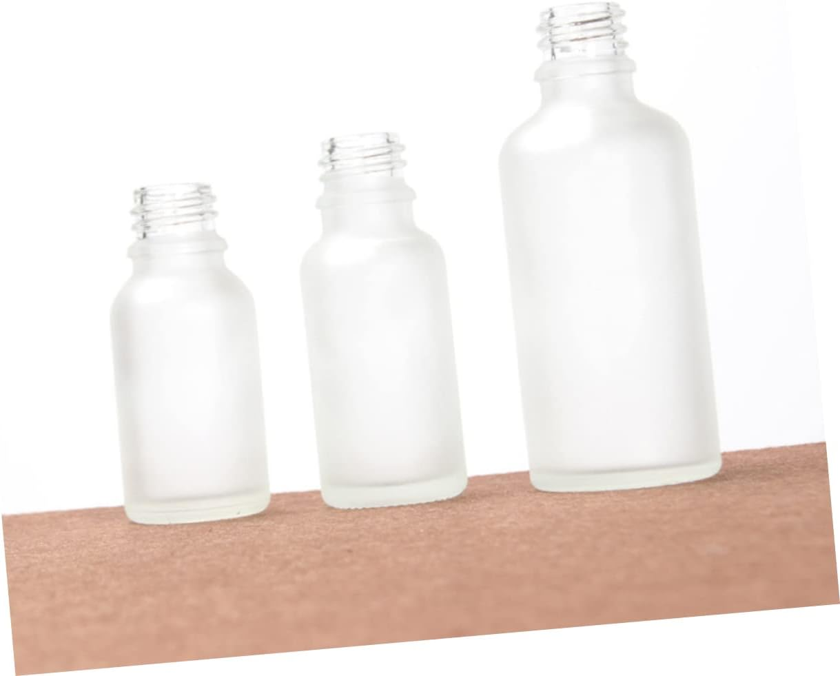 Baluue 5Pcs Frosted Glass Dropper Bottles Cosmetics Bottles Refillable for Travel Fluid Container