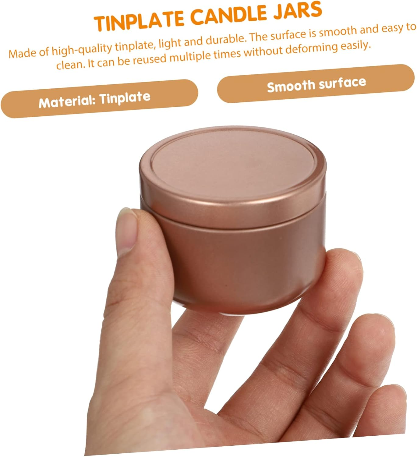 STOBOK 12Pcs Empty Tinplate Candle Jars Balm Containers for DIY Home Fragrance and Xmas Decoration Storage image number 1