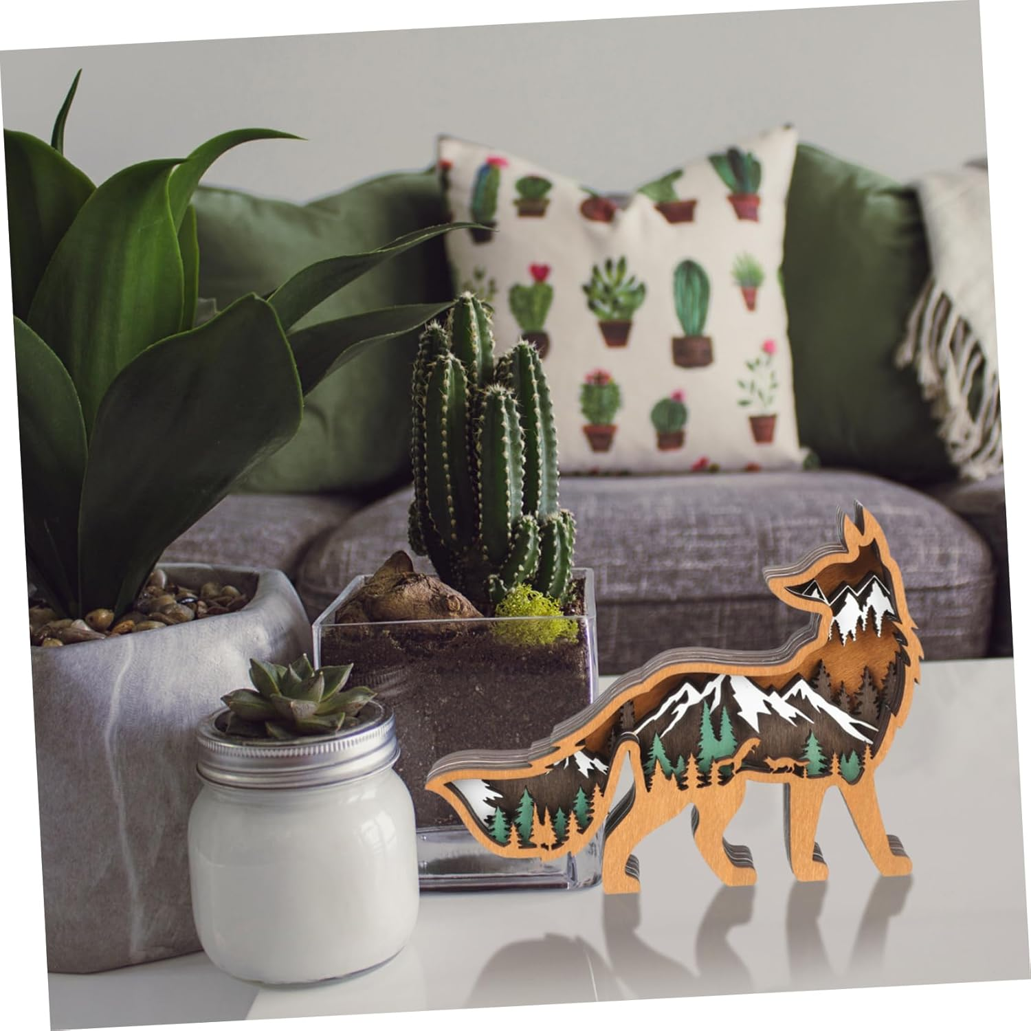 Christmas Themed Animal Wooden Decor Creative Animal Crafts for Home Supplies for Christmas Decor image number 5