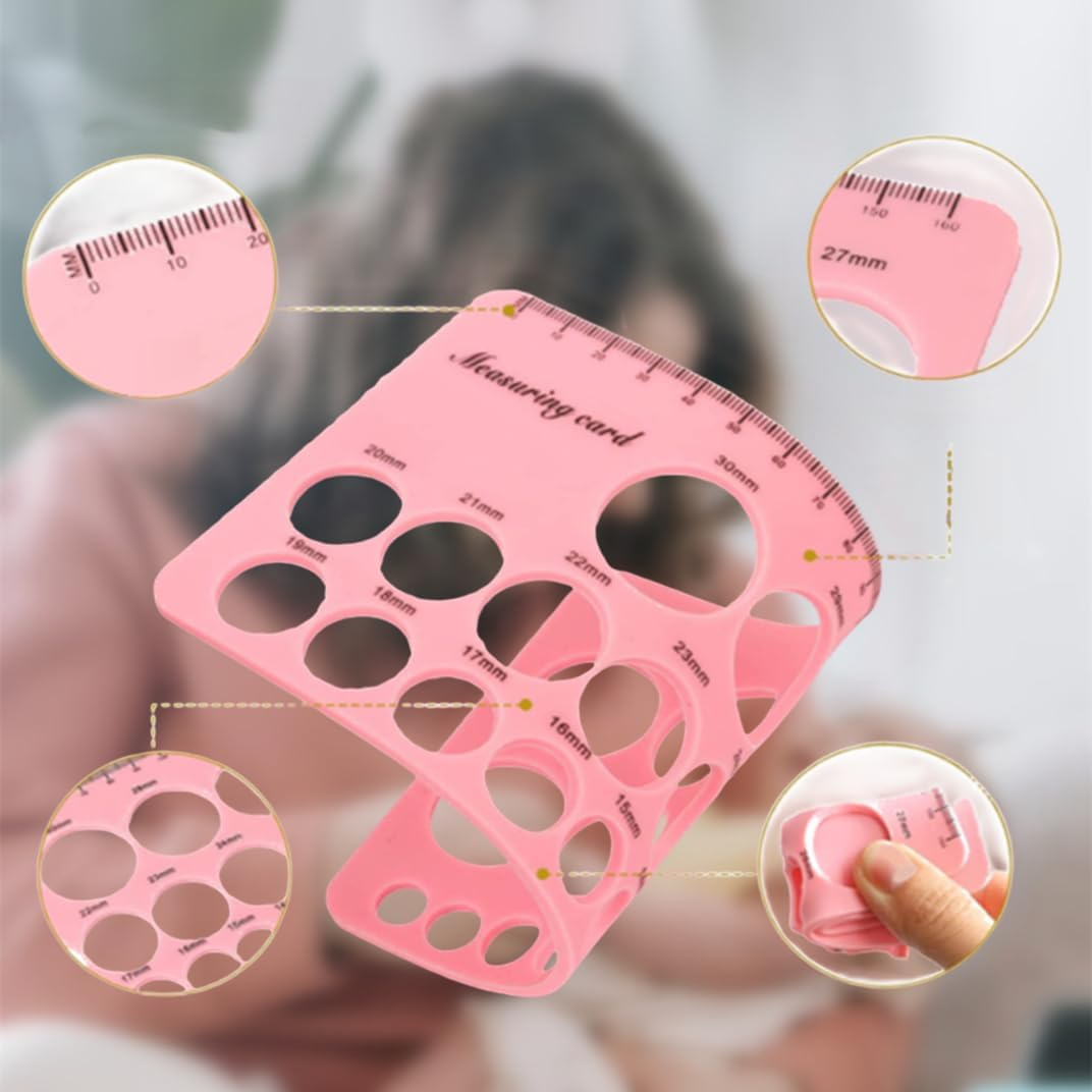 Naisfei Nipple Ruler, for Flange Sizing Measurement Tool, Silicone Soft Flange Size Measure for New Mothers, Silicone Flanges Size Measure for Nipples (Pink) image number 4