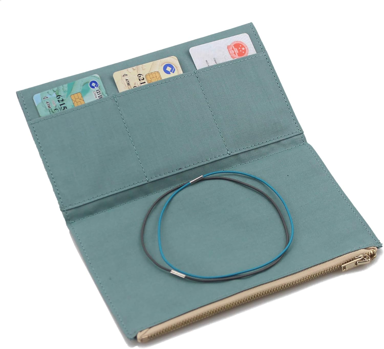 Dwpetzo Standard Travelers Notebook Wallet Insert Pocket with 2 Elastic Bands,1 Canvas Zipper Pouch Refill for TN Accessories Kit Card Holder Storage Bag File Folder Stationery