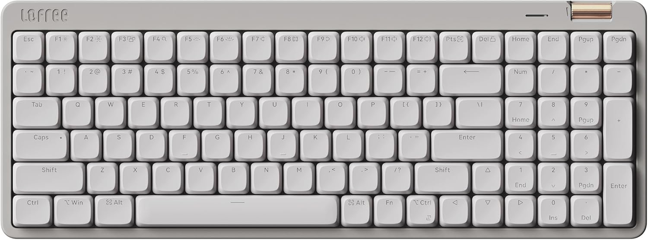Flow Lite 100 Keys Low Profile Mechanical Keyboard, Swappable Rechargeable Wireless Keyboard with 2.4G Receiver, Bluetooth and Wired Connection for Windows, Mac/Spector Linear Switches (Off-White)