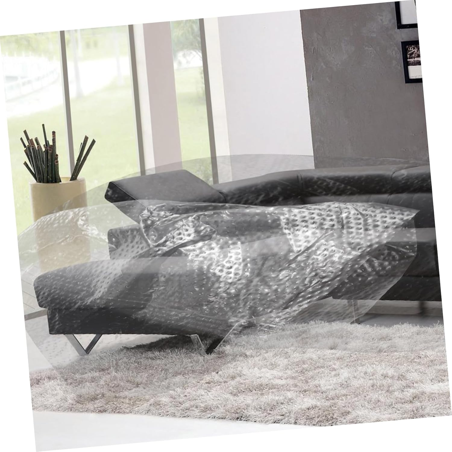 DOITOOL 3Rolls Pre-Taped Dust Protective Film Painters Plastic Covering for Car Auto Body Painting Adhesive Masking Film Sealer image number 6