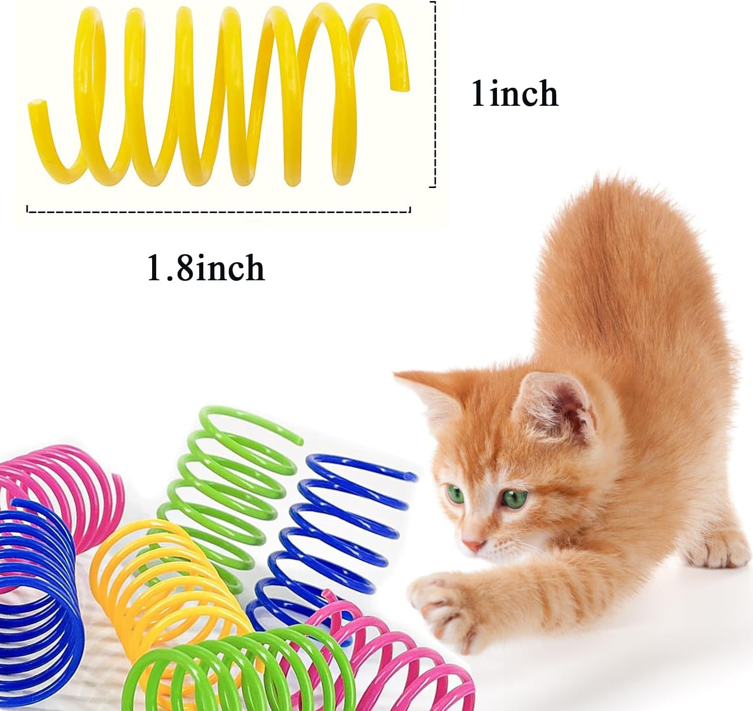Cat Spring Toys, Bouncy Coil Kitty Toys for Indoor Cats Kittens Durable Interactive Cat Toys Fun Springy Cat Chew Toys for Entertainment
