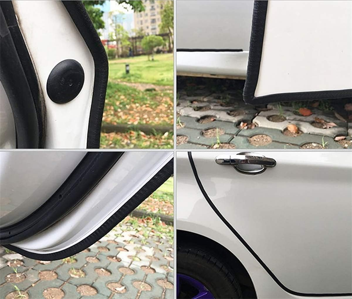 MYFAMIREA16.4 Ft(5M) Car Door Edge Guards U Shape Edge Trim Rubber Seal Protector Rubber Car Door Protector Car Protection Door Edge Anti-Collision Rubber Clips Fit for Most Car