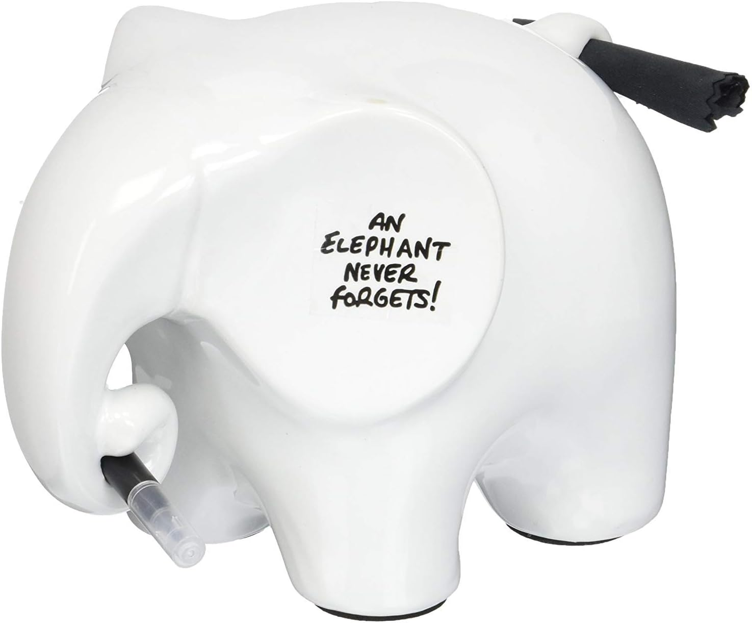 Luckies of London White Board Elephant | Eric the Memo Pad & Dry Erase Board | Office Desk Accessories for Novelty Cubicle Decor | Ceramic Elephant Gifts for Women | Includes Pen Holder & Pen | White image number 6