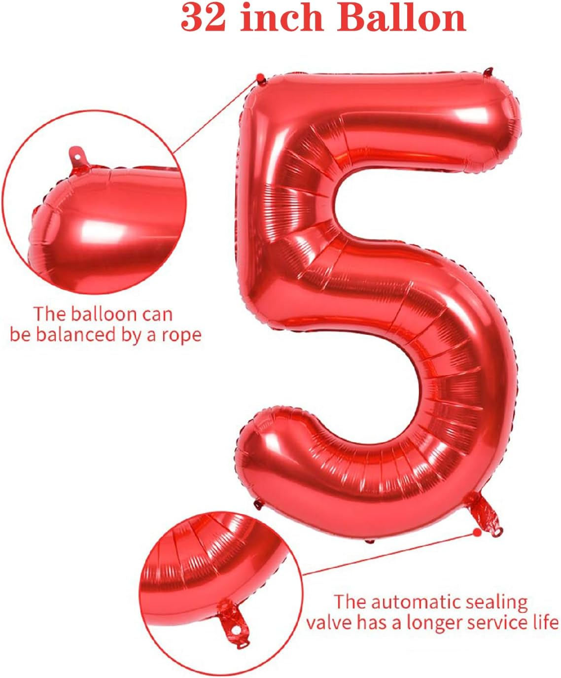 Super Marios Party Decoration - Mario Balloons, Mario Bros Foil Balloons, Banner for Kids Boys and Girls, Game Theme Decorations, 5Th Birthday Party Supplies (Number 5) image number 3
