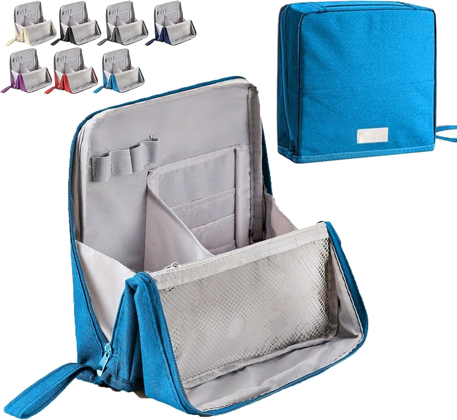 Standing Makeup Bag Portable, Large Capacity, Multi-Purpose Large Capacity Oxford Cloth Stand up Makeup Bag, Doresty Standing Waterproof Toiletry Bag with Compartments (Black)