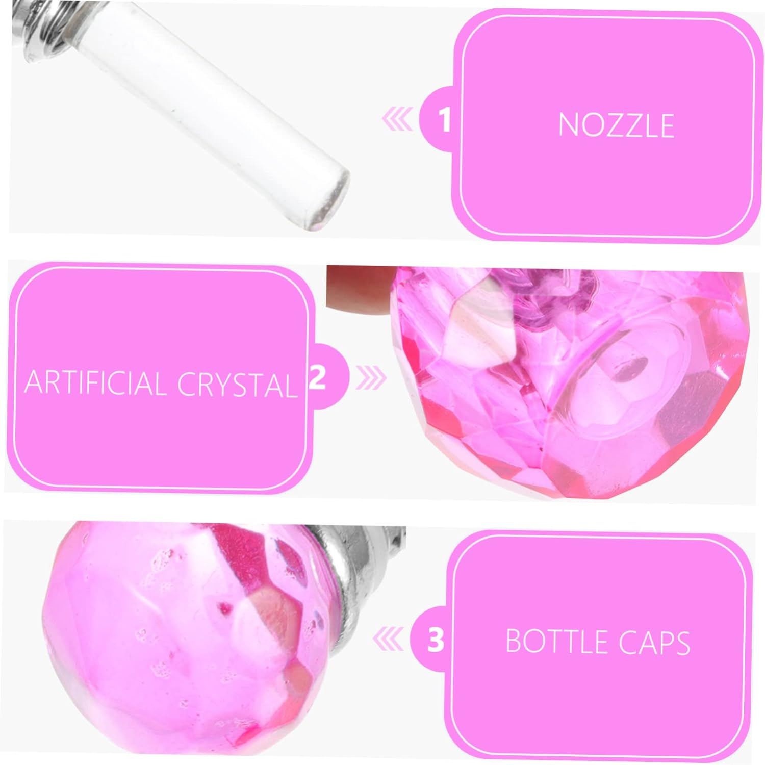 Artificial Crystal Perfume Bottles Decorative Bottles for Pantry Organization image number 3