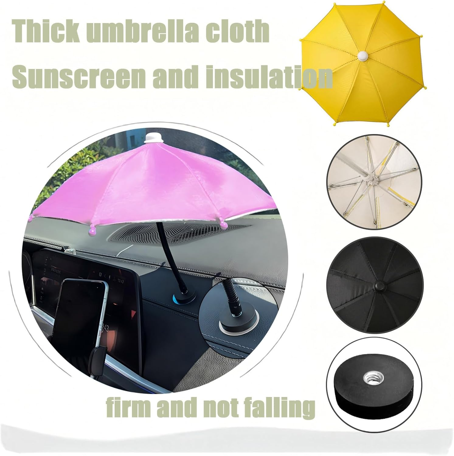 Rookii Phone Magnetic Car Navigation Shade Visor-Rain Protector,Universal Mini Anti-Reflective Glare Blocking Phone Sun Shade Shield,Umbrella for All Smartphones - Pink image number 7