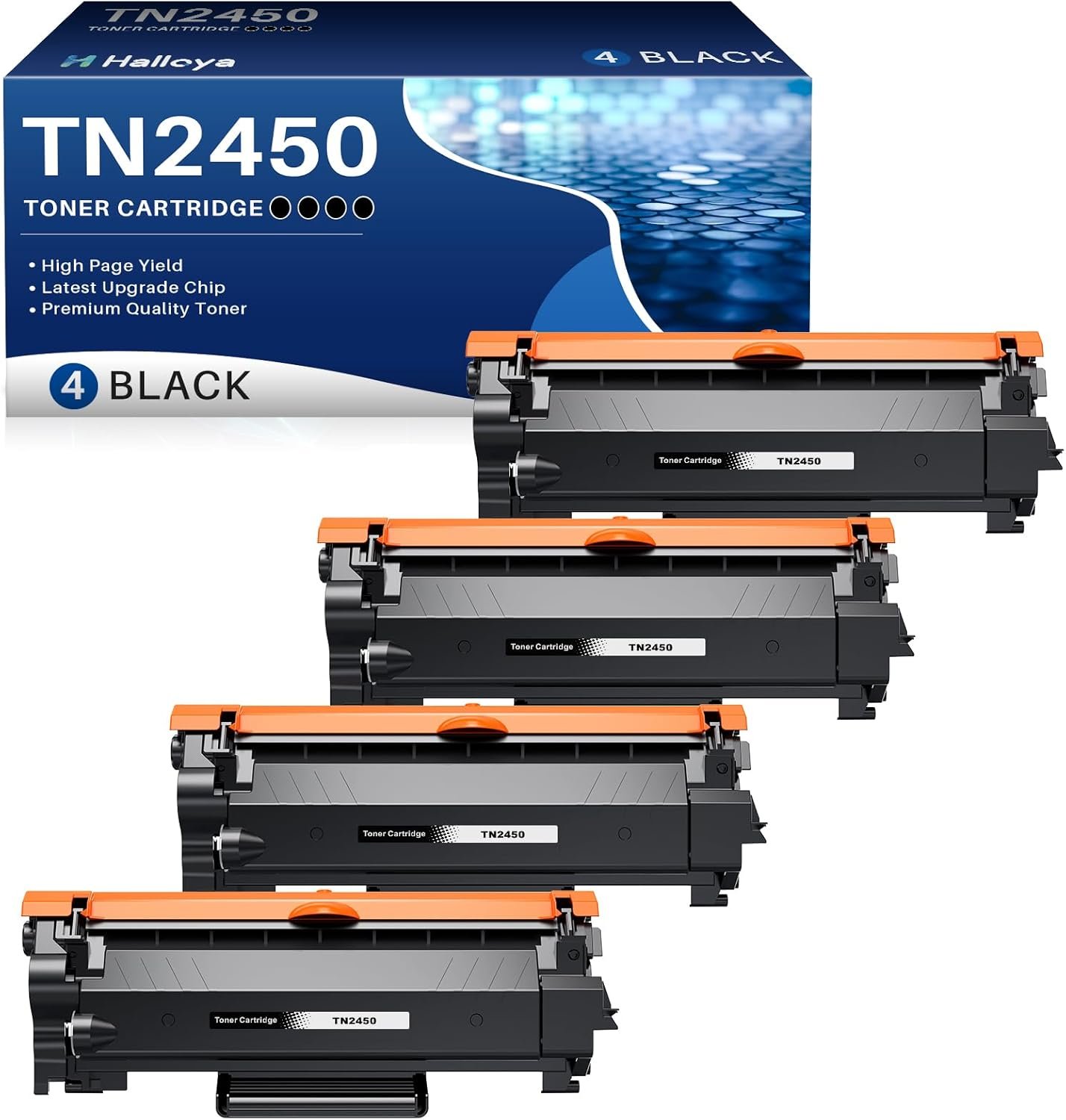 TN2450 TN-2450 Toner Cartridge Compatible for Brother TN2450 TN 2450 Work for HL-L2350DW HLL2375DW HLL2395DW MFCL2710DW MFCL2713DW MFC-L2750DW HLL-L2375DW DCP-L2550DW Printer(4 Pack)