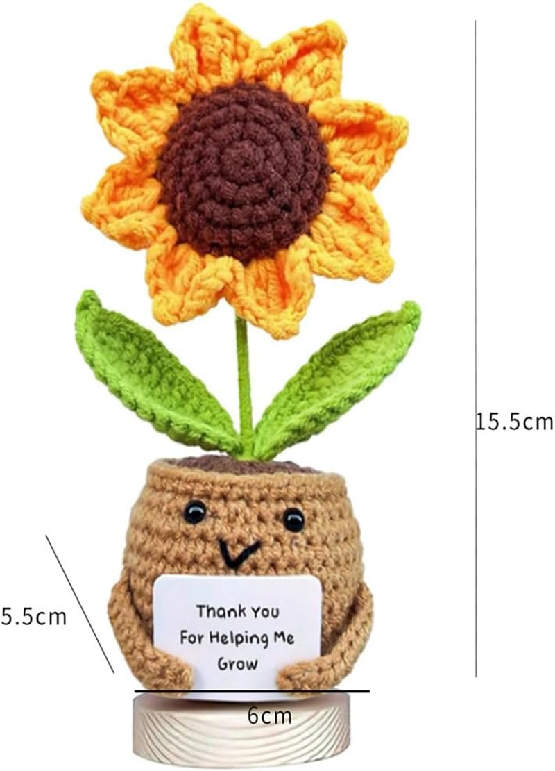 Suithink Positive Crochet Sunflower Doll for Thank You for Helping Me Grow Crochet Sunflower Doll for Women, Men image number 4