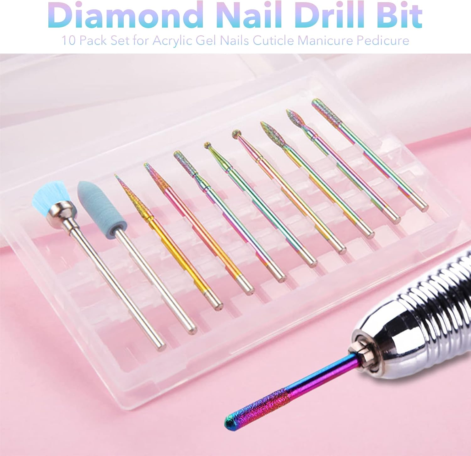 Homeet Pack of 20 Ceramic Nail Cutter Attachments Bits Diamond Professional Nail Cutter Attachments Remove Gel Acrylic Cuticle Tungsten Carbide Nail Drill for Manicure Pedicure image number 6
